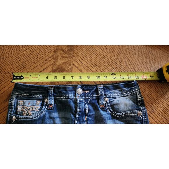 Rock Revival Jeans 27 EU distressed Mid Rise Skinny Embellished Rhinestones - Picture 9 of 10